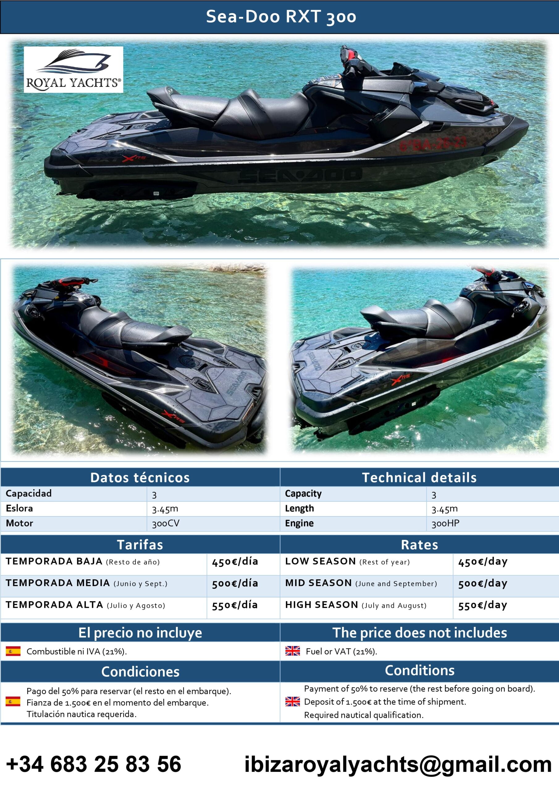 SEA DOO RXT 300 Royal Yachts Latam